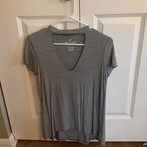 American eagle striped cutout tee